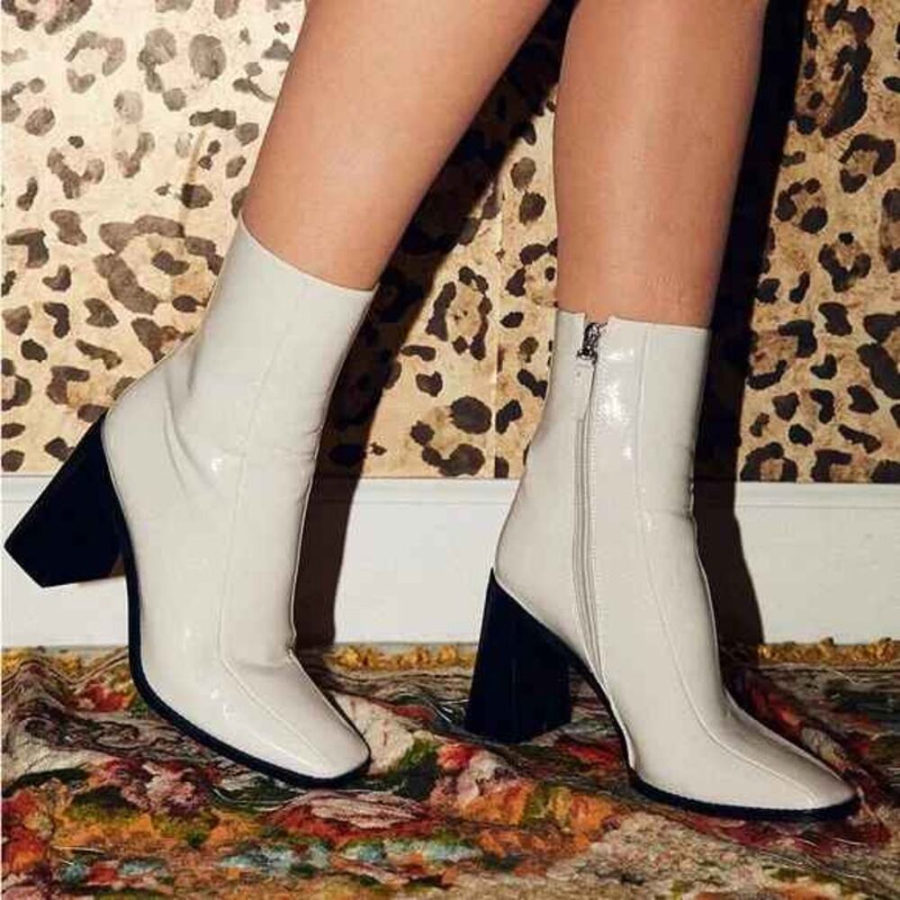 Princess Polly The Kia Ankle Boot White Cream